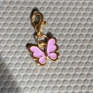 Pink butterfly charm connector